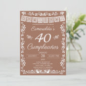 テラコッタ40歳の誕生日パーティー 招待状 (スタンド正面)