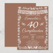 テラコッタ40歳の誕生日パーティー 招待状 (正面/裏面)