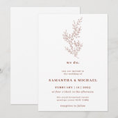 テラコッタ アイビー フローラル ウェディング ボタニカル ウェディング 招待状 (正面/裏面)