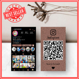 テラコッタ・アースカラーのハウスクリーニングサービス向けInstagramカード 名刺
