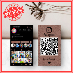 テラコッタ・アースカラーのハウスクリーニングサービス向けInstagramカード 名刺