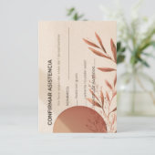 テラコッタ アーチ スペイン語 ウェディング RSVP カード (スタンド正面)