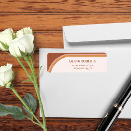 テラコッタ アーチ タイポグラフィー 返送先ラベル ラベル