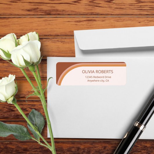 テラコッタ アーチ タイポグラフィー 返送先ラベル ラベル