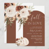 テラコッタ アーチ フラワーパンプキン ボヘミアンフォール インラブ 招待状 (正面/裏面)