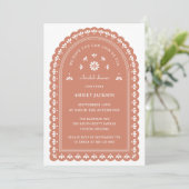 テラコッタ アーチ ブライダル シャワー 招待状 (スタンド正面)