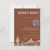 テラコッタ ウェスタンデザート RSVP レスポンスカード (正面)