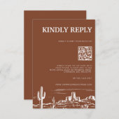 テラコッタ ウェスタンデザート RSVP レスポンス カード (正面/裏面)