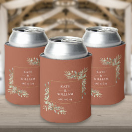 テラコッタ ウェディング グリーン 葉 カン クーラー