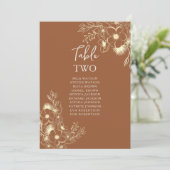 テラコッタ ウェディング テーブル シーティング チャート (スタンド正面)