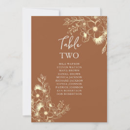 テラコッタ ウェディング テーブル シーティング チャート