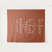 テラコッタ ウェディング フォト バックドロップ 永遠に愛を誓う タペストリー (正面(横))