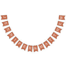 テラコッタ ウェディング ブライド グルーム ネーム シンプル ブラウン