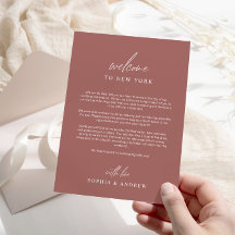 テラコッタ ウェルカム イテリナリー サンクス カード