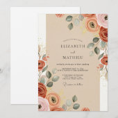 テラコッタ ウォーム ボヘミア ウェディング 招待状 (正面/裏面)