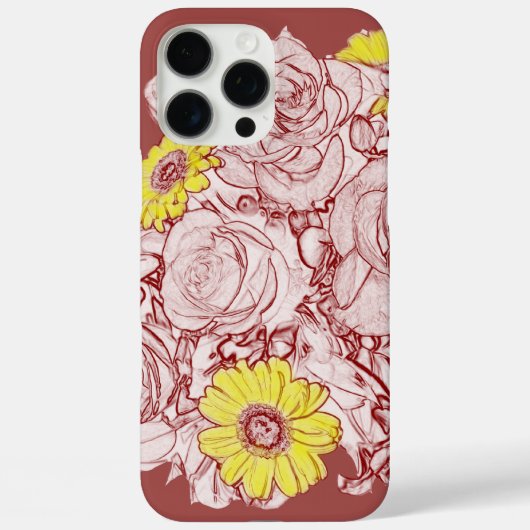 テラコッタ エッジド ブーケ Case-Mate iPhoneケース (裏面)