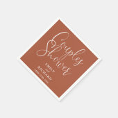 テラコッタ エレガント カップル ブライダル ウェディング シャワー スタンダードカクテルナプキン (角)