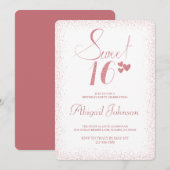 テラコッタ エレガント ガールズ スイート16 誕生日 招待状 (正面/裏面)