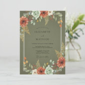 テラコッタ オリーブ シダの結婚式 招待状 (スタンド正面)