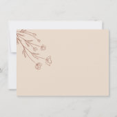 テラコッタ オレンジ色 クリーム色 ベージュ ベビーシャワー サンキューカード (裏面)