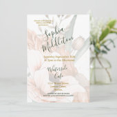 テラコッタ オレンジ フラワー エレガント ブライダル シャワー 招待状 (スタンド正面)