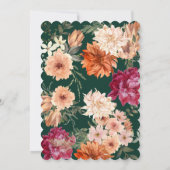 テラコッタ オレンジ 花 秋の結婚式 セーブザデート (裏面)