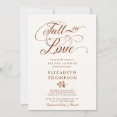 テラコッタ オータム リーフ ブライダル シャワー 招待状 (正面)