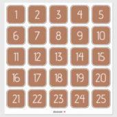 テラコッタ カスタマイズ可能 スクエア数字ステッカー シール (シート)