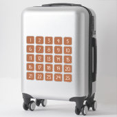 テラコッタ カスタマイズ可能 スクエア数字ステッカー シール (スーツケース)