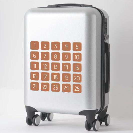 テラコッタ カスタマイズ可能 スクエア数字ステッカー シール (スーツケース)