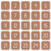 テラコッタ カスタマイズ可能 スクエア数字ステッカー シール (正面)