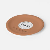 テラコッタ カスタム ビジネス 会社 ロゴ パーティー ペーパープレート (アングル)