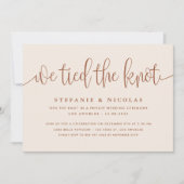 テラコッタ カリグラフィー 私たち結婚しました ウェディング 招待状 (正面)