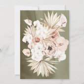 テラコッタ&カーキ葉パームストロピカル結婚スイン 招待状 (裏面)