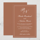 テラコッタ クラシック エレガント ウェディング 招待状 (正面/裏面)