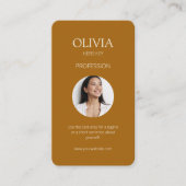 テラコッタ&クリーミーアイボリー写真ソーシャルQRコード 名刺 (正面)