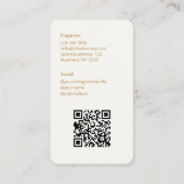 テラコッタ&クリーミーアイボリー写真ソーシャルQRコード 名刺 (裏面)