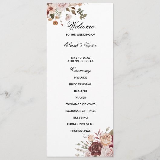 テラコッタ&グリーンダブルサイドプログラムカード プログラム (正面)