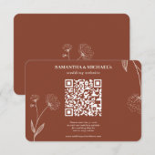 テラコッタ コットン フラワー QR ウェディングサイト 詳細 出欠カード (正面/裏面)
