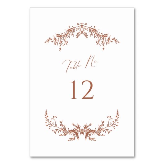テラコッタ コテージ ウェディング テーブル ナンバー カード サイン (正面)