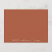 テラコッタ ゴールド ハート スクリプト ビジネス サンクス ポストカード (裏面)