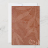 テラコッタ ゴールド フォール ウェディング フォト セーブ・ザ・デート 招待状 (裏面)