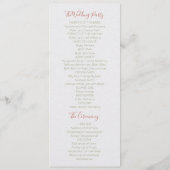 テラコッタ&サボツ結婚のフィエスタ婚礼プログラム プログラム (裏面)