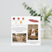 テラコッタ サンライズ オレンジ ゴールド レッド カラー パレット 招待状 (スタンド正面)