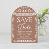 テラコッタ シエリート・リンド ベビーシャワー Save the Date 招待状 (スタンド正面)