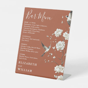 テラコッタ シノワズリー フラワーバー メニュー ウェディング 台座サイン