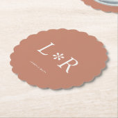 テラコッタ | シンプルシック・カップル ペーパーコースター (アングル)