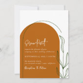 テラコッタ + シンプル アーチ ウェディング インビテーション (正面)