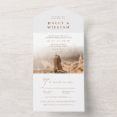 テラコッタ シンプル ミニマル ボヘミアンフォトウェディング オールインワン招待状 (内側)