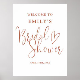 テラコッタ スクリプト ブライダル シャワー ウェルカム サイン